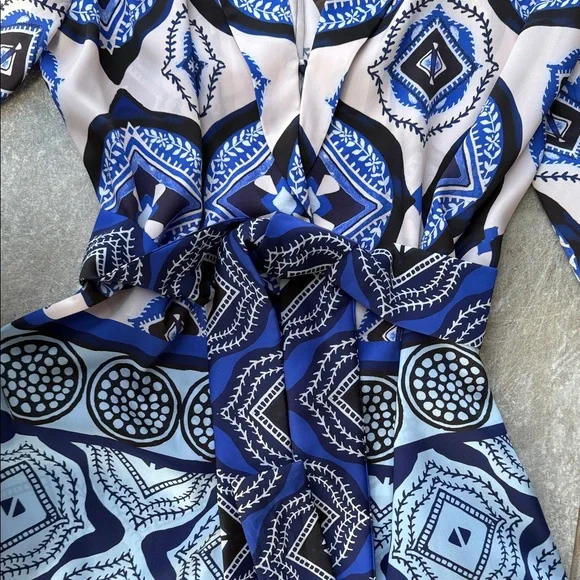 Blue and Black Patterned Romper